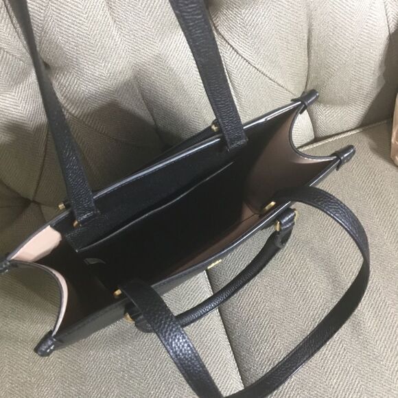 TORY BURCH SHOULDER BAG, BLACKS HANDBAG WITH TORY BURCH LOGO IN GOLD TONE - Picture 6 of 9